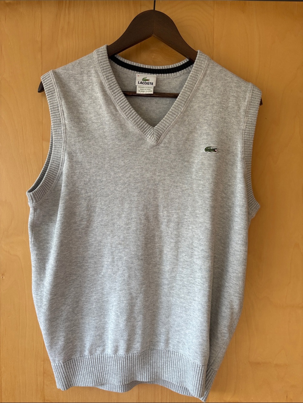 Lacoste Men's Gray V-Neck Sweater Vest